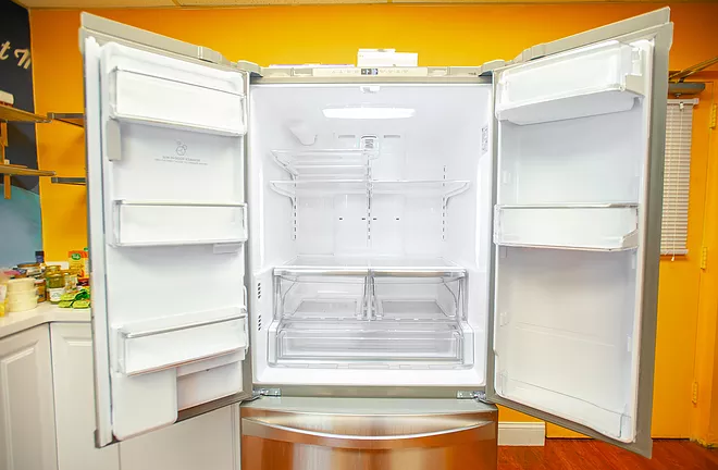 A clean, empty fridge