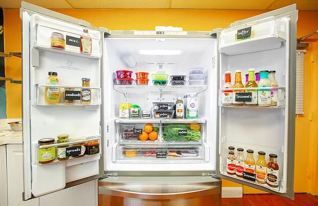 Designate zones for types of food