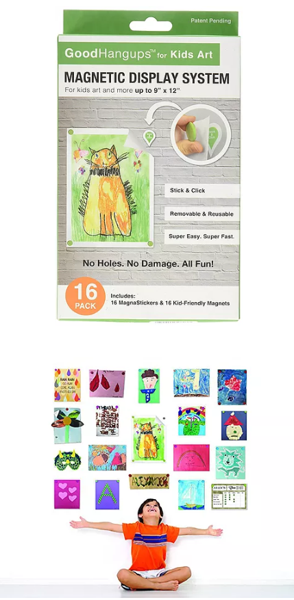 Use magnets to hang artwork