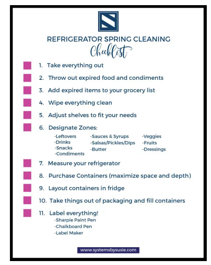 Refrigerator Spring Cleaning Checklist