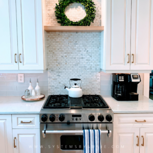 Kitchen decorated for the holidays