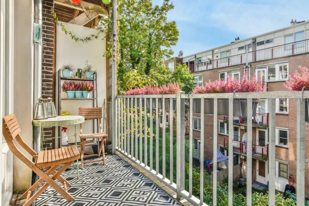 An organized apartment balcony