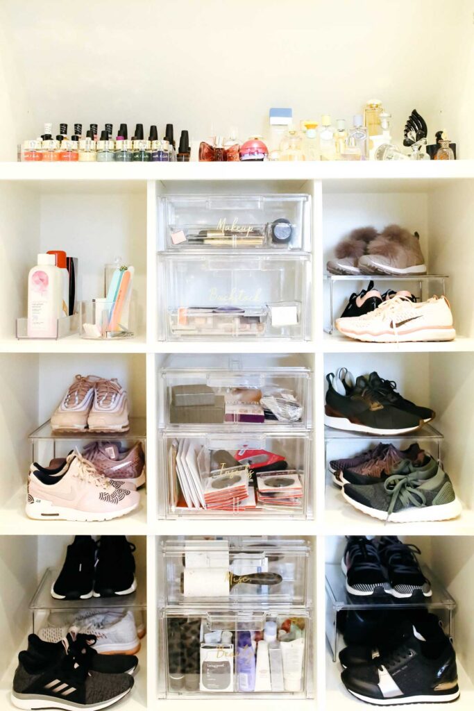 Organized closet with shoes