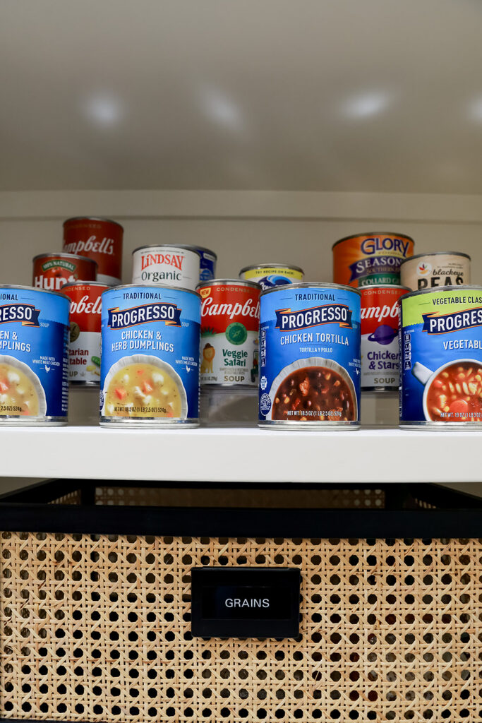 Pantry stock and organized after a concierge move