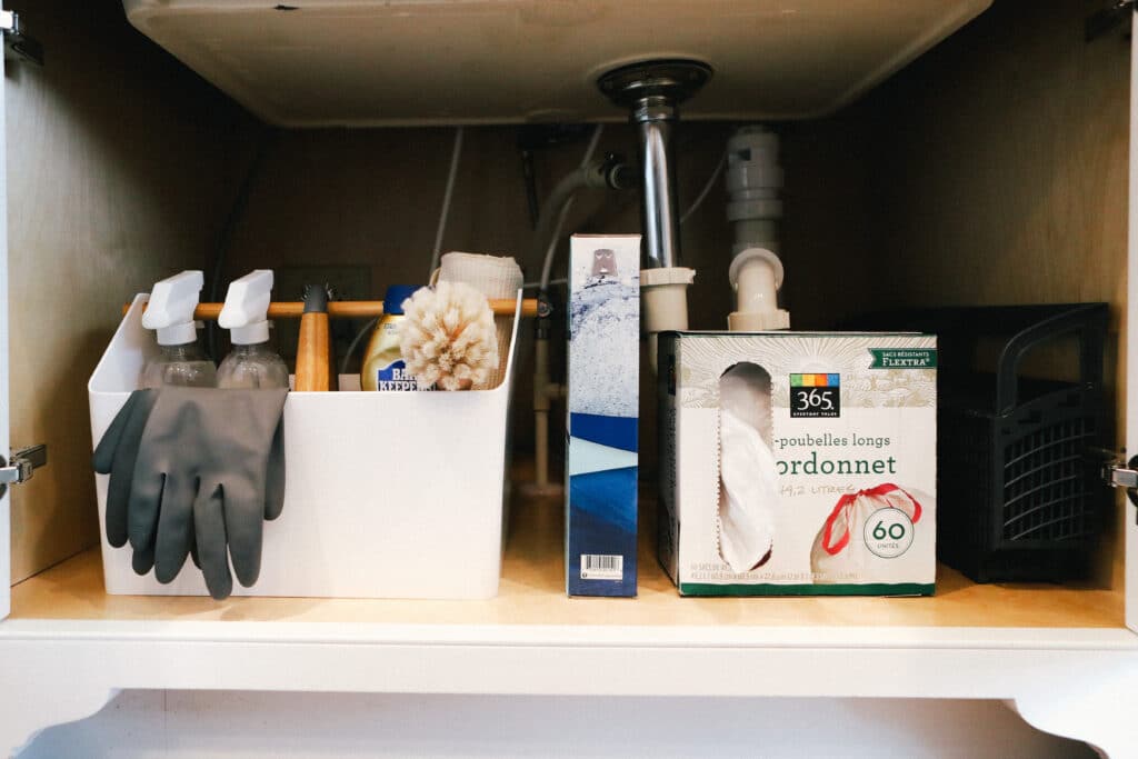 Cleaning supplies for spring cleaning preparation