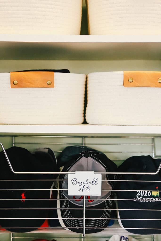 Drawers and bins in a closet