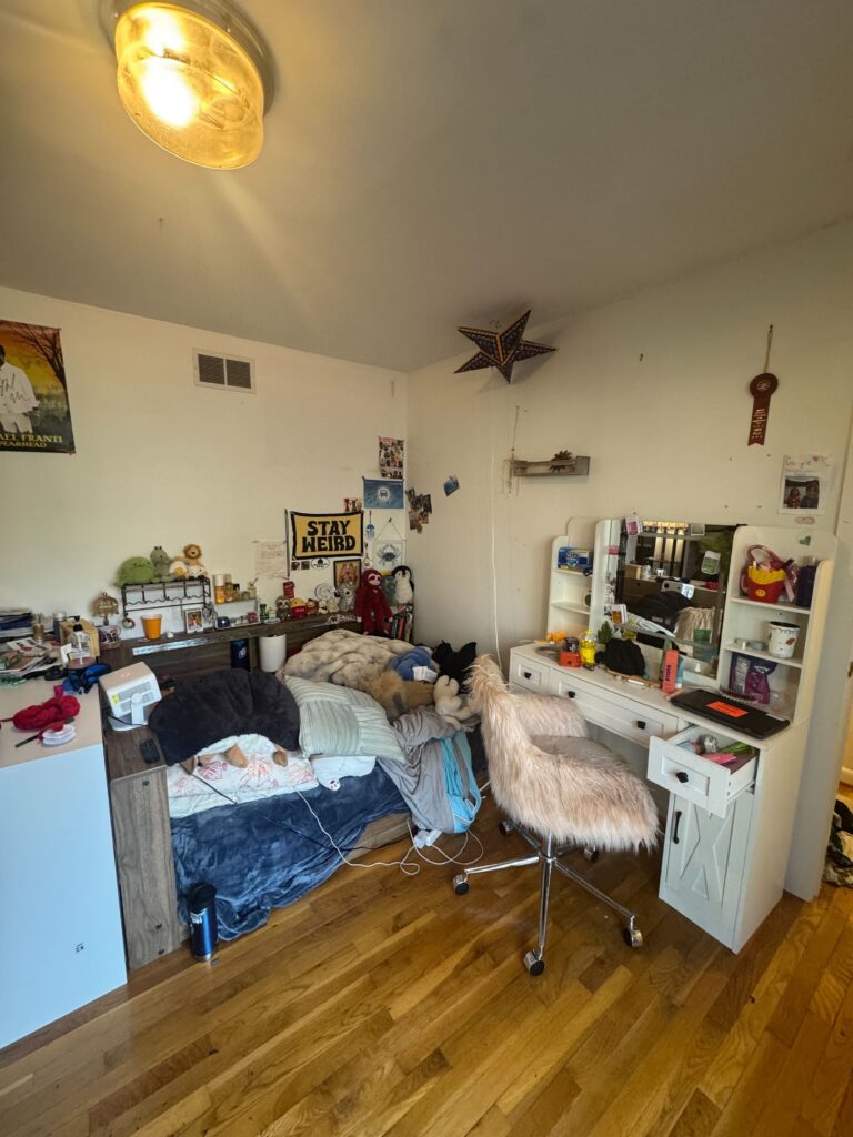 Before: A messy, cluttered bedroom