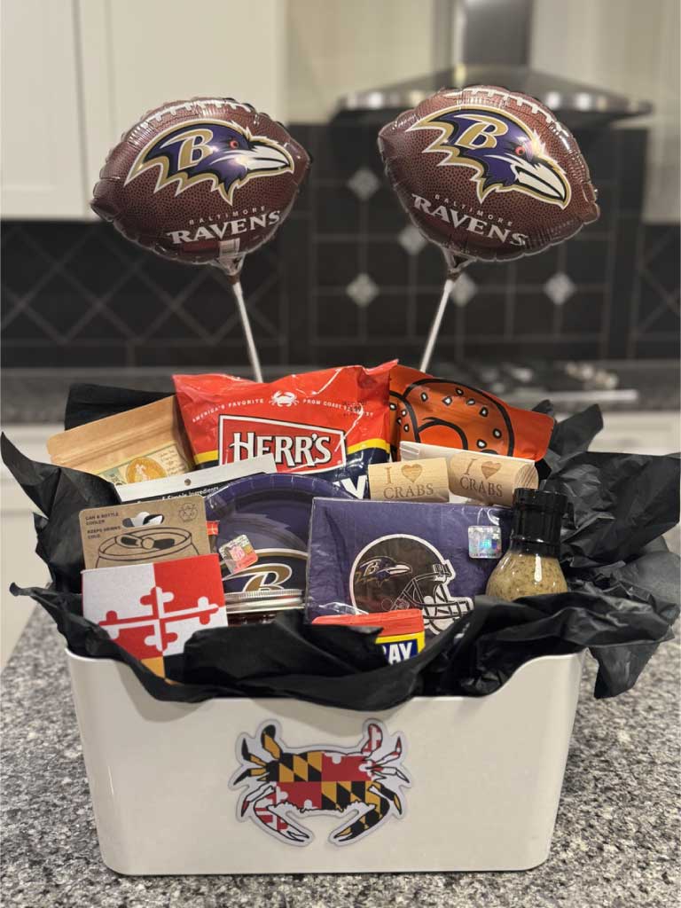 Baltimore themed gift basket for sports relocation