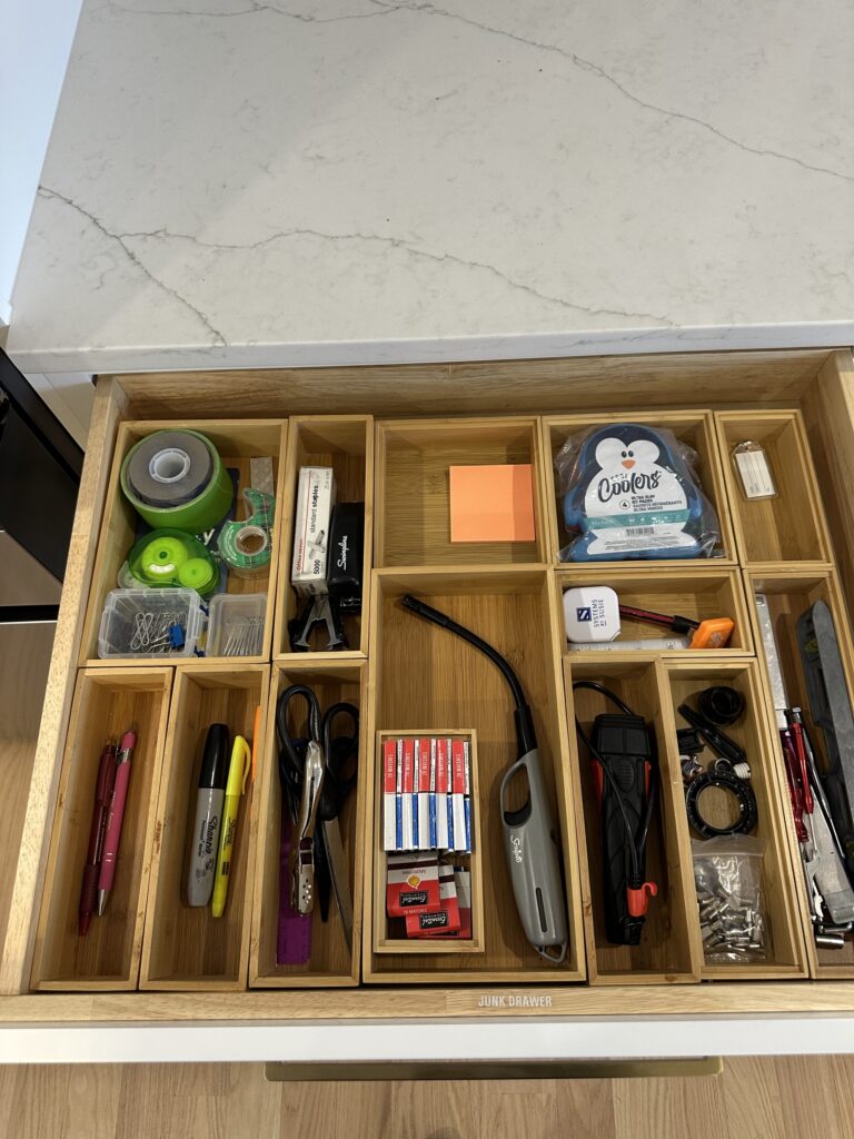Drawer with bamboo dividers