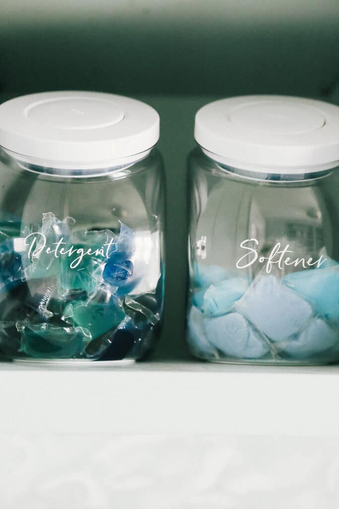 Decanted laundry pods in canisters