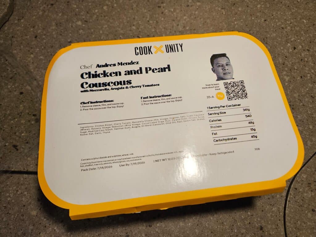 Another packaged meal from CookUnity