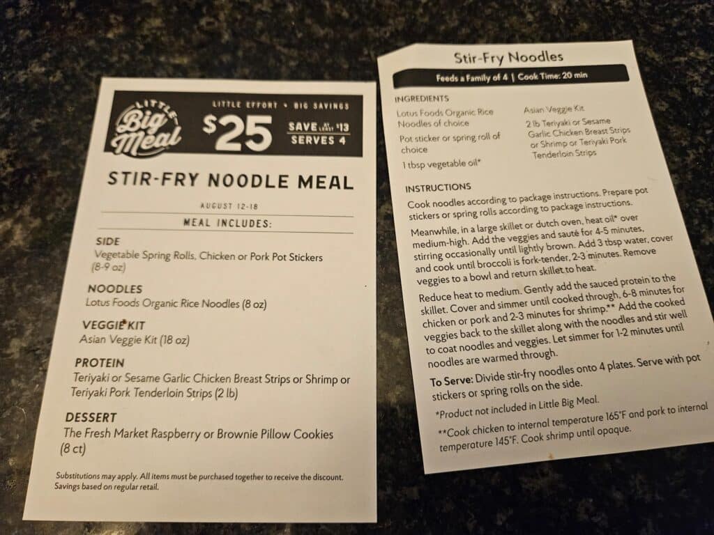 Directions for the Little Big Meal