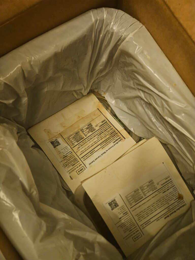 Stuff spilled in the box delivered by Vegetable + Butcher