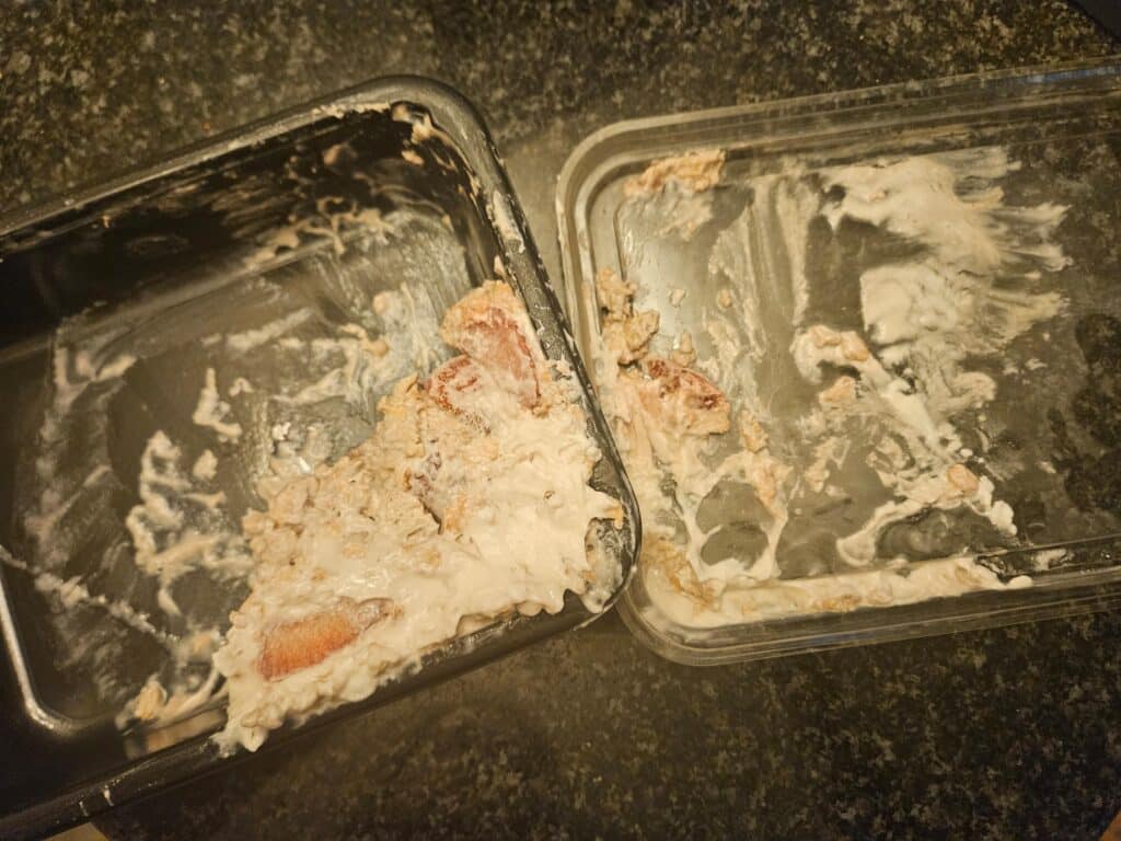 Food was a little messy in the Vegetable + Butcher box